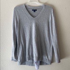 Tommy Hilfiger Grey Sweater W/ Stripe Back